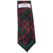 Nowoczesny krawat w kratę Locharron of Scotland Reiver MacArthur Clan - Ciemnozielony/Granatowy/Czerwony