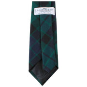 Nowoczesny krawat w kratę Locharron of Scotland Reiver MacKay - zielony/granatowy