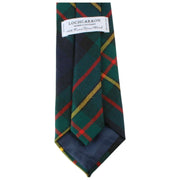 Nowoczesny krawat w kratę Locharron of Scotland Reiver MacLaren - zielony/czerwony/żółty