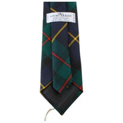 Nowoczesny krawat w kratę Locharron of Scotland Reiver MacLeod Of Harris - granatowy/zielony