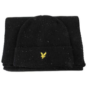 Zestaw upominkowy Lyle & Scott Donegal – szalik i czapka – kruczoczarna