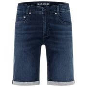 Spodenki jeansowe MAC Jeans Jog'N Light Sweat - ciemnoniebieskie, sprane w stylu vintage