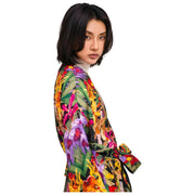 Długa suknia kimono w kolorze pudrowego kalejdoskopu – wielokolorowa
