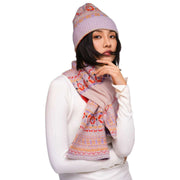 Przytulny szalik Powder Fair Isle – mieszanka kremowa