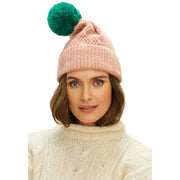 Powder Ingrid Bobble Hat - Petal Pink/Green