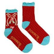 Powder Letter A Ankle Socks - Berry Red