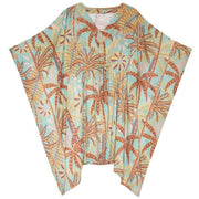 Powder Patterned Palms Beach Cover Up - Blue