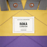 Roka Bantry B Small Creative Waste Two Tone Recycled Canvas Backpack - Imperial Purple/Bamboo Yellow