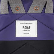 Roka Canfield B Medium Creative Waste Two Tone Recycled Nylon Backpack - Black/Mulberry Purple