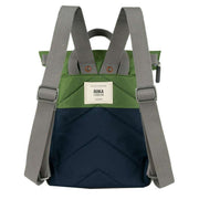 Roka Canfield B Small Creative Waste Two Tone Recycled Nylon Backpack - Midnight Blue/Avocado Green