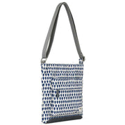 Roka Kennington B Medium Denim Rain Recycled Canvas Crossbody Bag - Blue/White