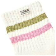 Skarpety Roka Windosr Stripe Crew - awokado/różowy goździk