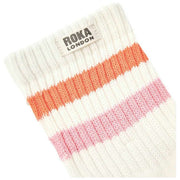 Skarpety Roka Windsor Stripe Crew - mandaryński/różowy