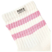 Skarpety Roka Windsor Stripe Crew - różowy goździk