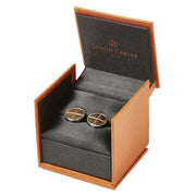 Simon Carter Quadrant Tiger Iron Polished Cufflinks - Brown/Silver