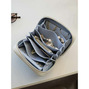 Poszerzane podróżne etui na biżuterię Stackers - płatki owsiane/niebieskie