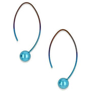 Ti2 Titanium Orbit Drop Earrings - Blue