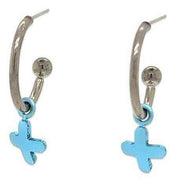 Ti2 Titanium Plus Charm Hoop Earrings - Light Blue