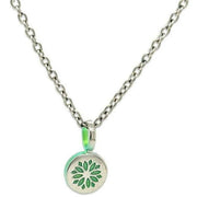 Ti2 Titanium Small Floral Print Pendant - Green