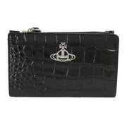 Vivienne Westwood Croc Slim Flap Card Holder - Black