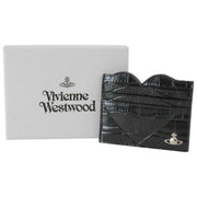 Etui na karty w kształcie serca krokodyla Vivienne Westwood - czarne
