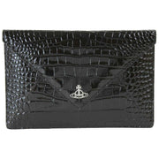 Vivienne Westwood Embossed Croc Envelope Clutch Bag - Black