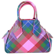 Vivienne Westwood Saffiano Printed Mini Yasmine Handbag - Candy Tartan Pink