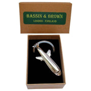 Bassin and Brown Airplane Key Ring - Silver