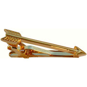 Bassin and Brown Arrow Tie Bar - Gold