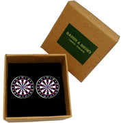 Bassin and Brown Dartboard Cufflinks - Black/White/Red