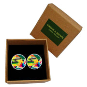 Bassin and Brown Jagged Stripe Cufflinks - Multi-colour