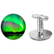 Bassin and Brown Northern Lights Vista Cufflinks - Green/Black