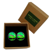 Bassin and Brown Northern Lights Vista Cufflinks - Green/Black