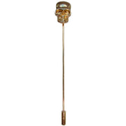 Bassin and Brown Skull Lapel Pin - Silver