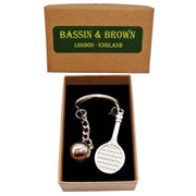 Bassin and Brown Tennis Racquet and Ball Key Ring - Silver