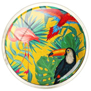 Bassin and Brown Tropical Birds Cufflinks - Yellow/Green/Blue