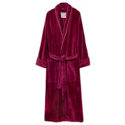 Bown of London Duchess Plain Velour Dressing Gown - Claret Burgundy