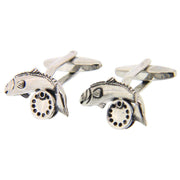 David Van Hagen Fish and Reel Country Cufflinks - Silver/Black