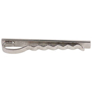 David Van Hagen Line Detail Rhodium Tie Slide - Silver/Black