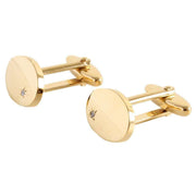 David Van Hagen Oval Cubic Zirconia Cufflinks - Gold