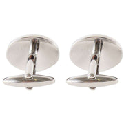 David Van Hagen Oval Enamel Cufflinks - Pink/Silver