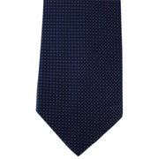 David Van Hagen Ribbed Squares Pin Dot Tie - Navy