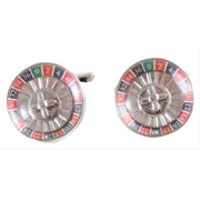 David Van Hagen Roulette Wheel Cufflinks - Silver/Red/Blue