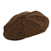 Dents Blagdon Abraham Moon Yorkshire Dogtooth Check Newsboy Cap - Cognac Tan