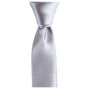 Knightsbridge Neckwear Skinny Polyester Tie - Silver