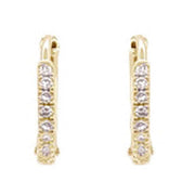 Mark Milton Hoop Earrings - Yellow Gold/Clear