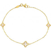 Mark Milton Mother of Pearl Flower Bracelet  - Gold