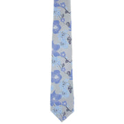 Michelsons of London Oversized Floral Polyester Tie and Pocket Square Set - Blue