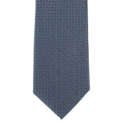 Michelsons of London Pip Geometric Tie and Pocket Square Set - Blue