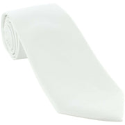 Michelsons of London Plain Polyester Pocket Square and Tie Set - White